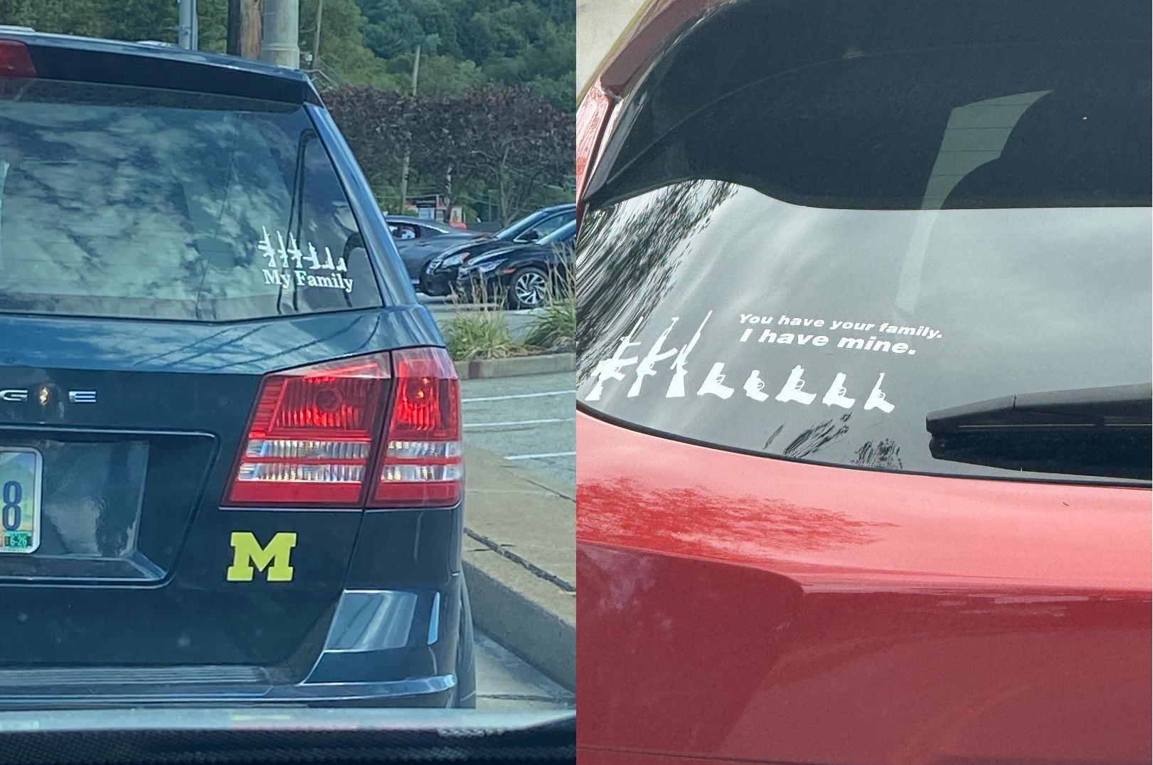 Family decals made of firearms